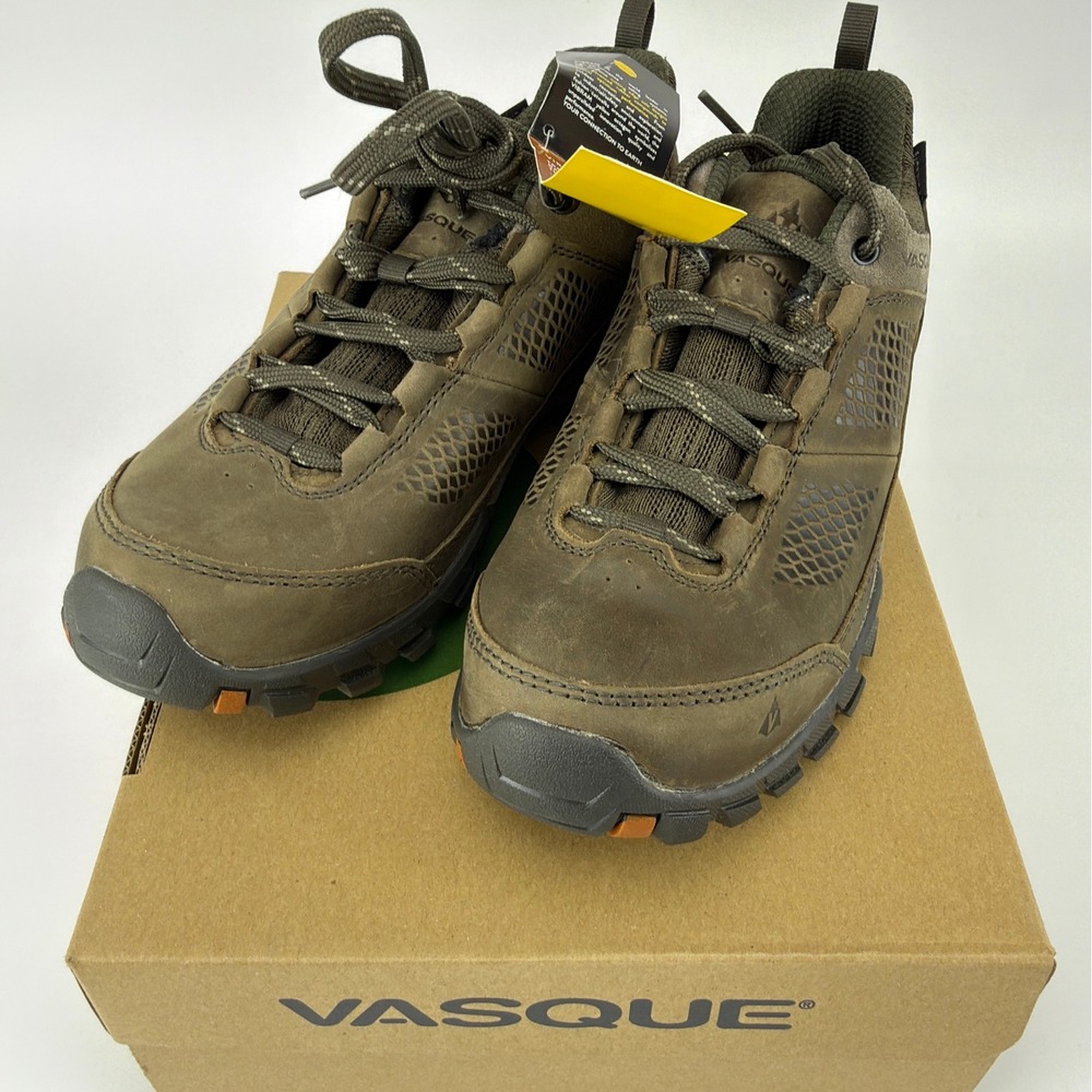 Vasque Talus AT Low UltraDry Hiking Shoes Mens 8 Wide Brown Olive 7364 NIB